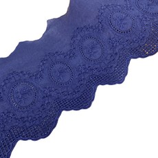 아이엔피 파인코튼 리본 면 자수 레이스 13 x 180 cm, 로얄블루, 1개