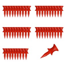 Sonnyo 指定高度簡約彩色高爾夫球釘, 50個, 01 紅色