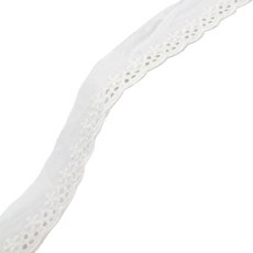 아이엔피 파인코튼 리본 면 자수 레이스 2.7 x 270 cm, 화이트, 1개