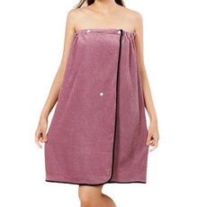 女性加大款高級連身浴袍, 1個, 紫色