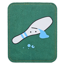 球瓶角色 最後一瓶 保齡球皮革擦球巾, 1個, 3.綠色