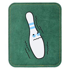 球瓶角色 顫抖球瓶 保齡球皮革擦球巾, 1個, 綠色