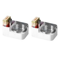 무타공 재털이 사각형 수납함, 화이트, 2개