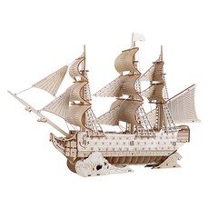 WOODABLE 勝利帆船立體拼圖 HA08, 單一顏色, 194件