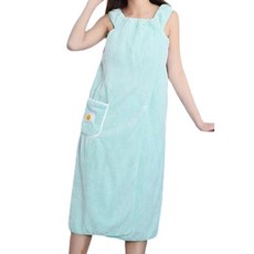 高級柔軟絲絨連身裙式浴袍 L, 1個, 薄荷綠