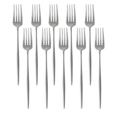 Bueokdaom Plitvice 韓國製 304不鏽鋼甜點叉, 銀色, 10個