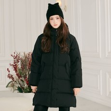 applepink 女童基本款連帽長版鴨絨外套 S804