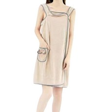 女性連身裙式浴袍, 米色, 1個