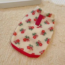 Coco studio 狗狗迷你碎花胸背帶背心, 1個, 粉紅色