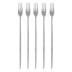 Bueokdaom Plitvice 韓國產 304不鏽鋼長茶叉, 銀色, 5個