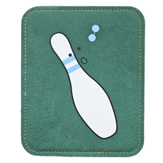 Pin角色Pin Shoong保齡球皮革球巾, 1個, 綠色