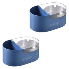 담배 재덜이 수납함 무타공, 블루, 2개