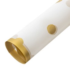 Maket Gamseong 聖誕圓點包裝紙, 白金色, 60個