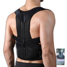 배곧인터내셔널 JINGBA 헬스 등 허리 어깨 서포트 밴드, 블랙, 1개