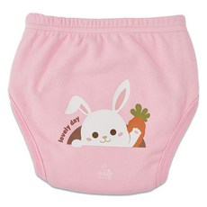 아가짱 유아용 프랜들리 6중배변훈련 팬티, 핑크색 토끼, 1개