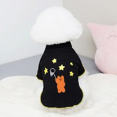 Coco studio 狗狗貓咪荷葉邊T恤, 1個, 黑色