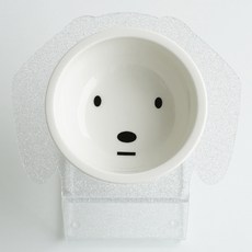 Maggie & Bo 寵物斜口碗 HUND 支架 Medium 訓特 珍珠 11cm + 陶瓷碗套組, 1套, 混色