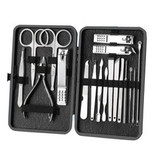 PP家居生活 不鏽鋼指甲腳指甲美甲工具18件組, 1套, 銀色