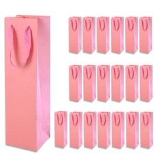 골든래빗 와인C 컬러 와인 종이백 9 x 28 x 8 cm, 핑크, 20개