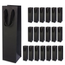 Golden Rabbit Wine C 彩色酒用紙袋 9 x 28 x 8 cm, 20個, 黑色