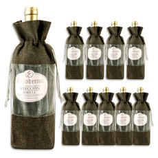 골든래빗 와인C 시스루 와인 포장백 15 x 30 cm, 카키, 10개