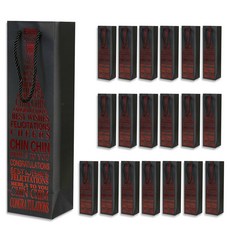 골든래빗 와인C 글로스 와인 종이백 9.5 x 35 x 9 cm, 레드, 20개
