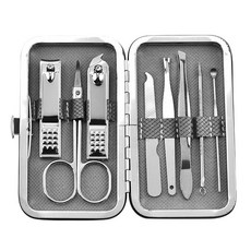 PP家居生活 掏耳棒指甲剪護理8件組, 銀色, 1套