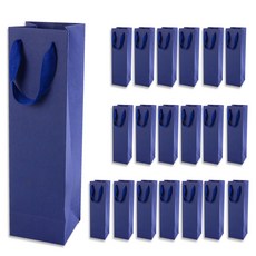 Golden Rabbit Wine C 彩色葡萄酒紙袋 9 x 28 x 8 cm, 20個, 藍色