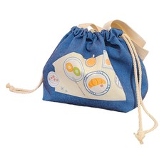 Allode 束口復古午餐袋, 1個, TYPE03藍色