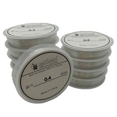 MaDaKkuMi DIY串珠工藝材料 彈力線 0.4mm, 透明, 10個