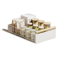 Pro Living 櫥櫃整理盒 水槽廚房抽拉式層架 收納盒 收納籃, 1個, 白色