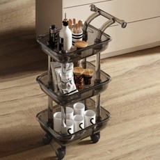 移動式壓克力三層手推車, 黑色