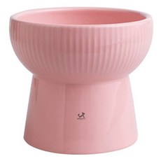 DING DONG PET 寵物高腳陶瓷餐具, 1個, 粉紅色