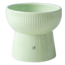 DING DONG PET 寵物高腳陶瓷餐具, 1個, 綠色