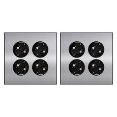 Boedam 嵌入式插座 4孔 銀色, 2個