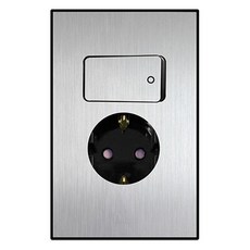 Boedam 附開關單孔插座 銀色, 1個