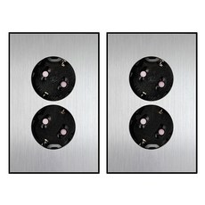 Boedam 埋入式插座 2孔 銀色, 2個