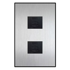 Boedam 網路通訊插座 8P 2孔 銀色, 1個