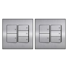 Boedam 內建跳線5開雙聯用開關 銀色, 2個