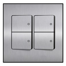 Boedam 內建跳線 4孔 2聯式開關 銀色, 1個