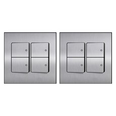 Boedam 內建跳線 4孔 2聯式開關 銀色, 2個