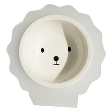 Maggie & Bo 寵物BICHON直立式斜式餐具 中型 11cm+碗組, 白色比熊, 1組