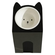 Maggie & Bo 大型犬用碗架 LARGE 斜口單碗 + 陶瓷碗組, 1套, 小狗 黑色