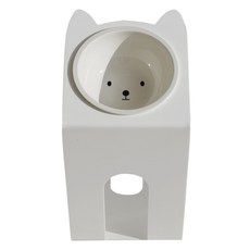 Maggie & Bo 大型犬用碗架 LARGE+ 斜口單碗 + 陶瓷碗組, 1套, 小狗 白色