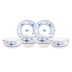 Tettau 韓式餐具禮盒6件組, Amina Bloom, 飯碗 2件 + 湯碗 2件 + 小菜盤 2件, 1套