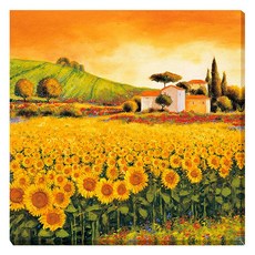 아트마트 해바라기 꽃그림 풍경화 Valley of Sunflowers 리차드 르블랑, 캔버스액자