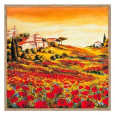 아트마트 양귀비 꽃그림 풍경화 Valley of Poppies 리차드 르블랑, 알루미늄 우드