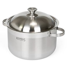 Kitchen-Art 電磁爐適用Premio S系列附蓋雙耳深燉鍋, 銀色, 1個, 24cm