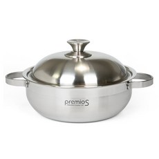 Kitchen-Art IH爐適用Premio S系列不鏽鋼附蓋深湯鍋, 1組, 銀色, 24cm