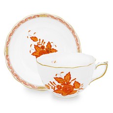 Aponi 柳橙茶杯 300ml + 茶托套裝, 橘色, 1組